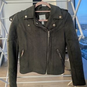 Women's Olive Green Biker Jacket